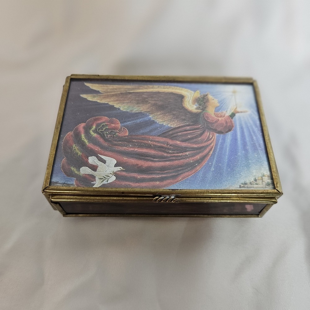 Vintage Mirrored Via Vermont Glass Trinket Box